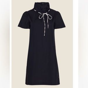 Cotton Poplin Ruched Neck Tunic Dress